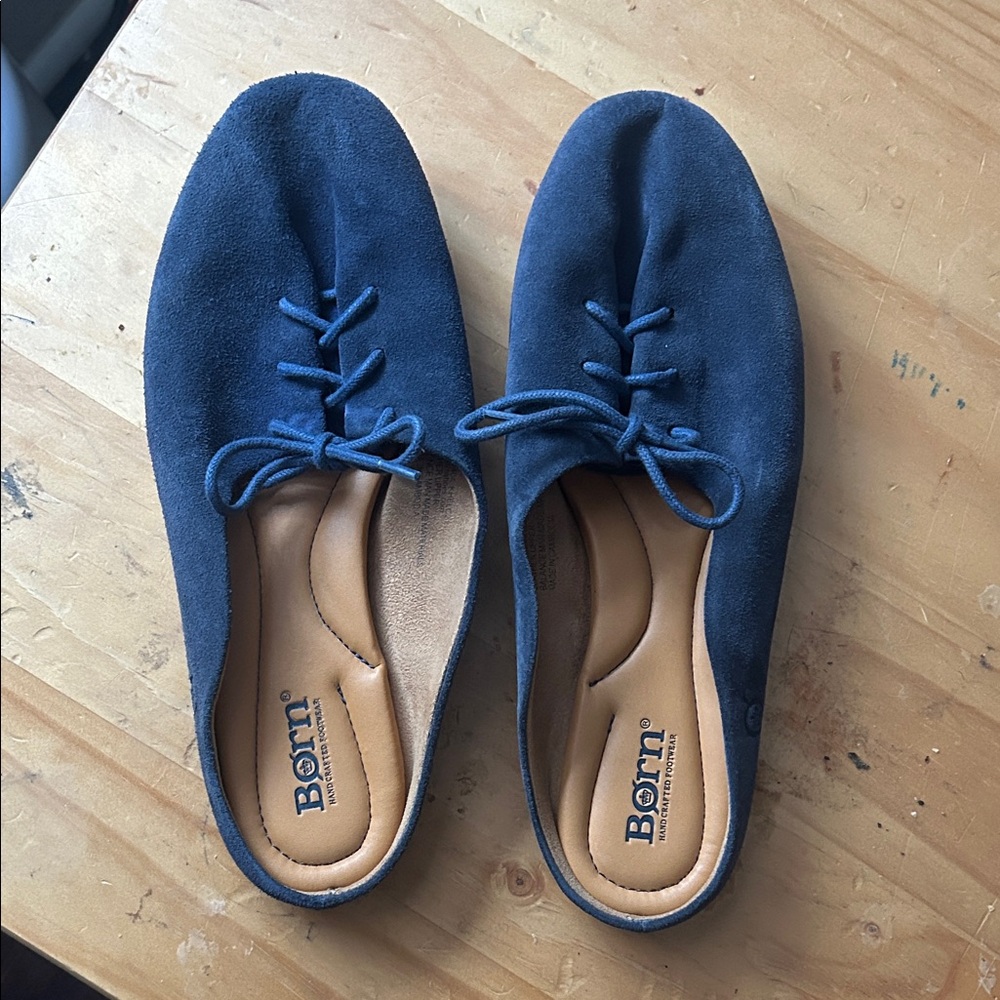 Born Navy Suede Bianca Mules